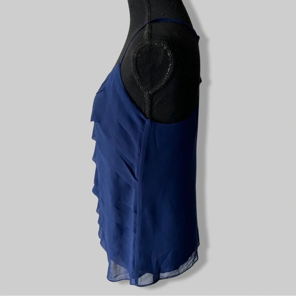 NAKED ZEBRA NAVY RUFFLE TIERED TANK TOP RACERBACK - Picture 3 of 13